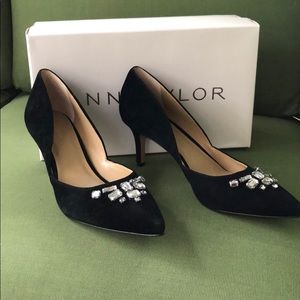 Rhinestone Embellished Ann Taylor Kitten Heels